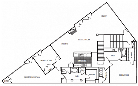 Flat 3 - 3 Bdr / 2 Bath - 2209 Sq. Ft.*