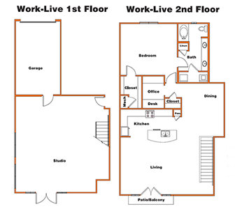 Live-Work-1 - 1 Bdr / 1 Bath - 1857 Sq. Ft.*