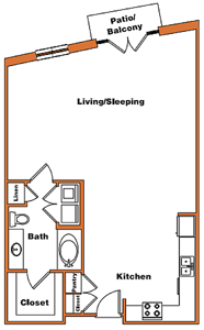Loft-5 - 0 Bdr / 1 Bath - 861 Sq. Ft.*