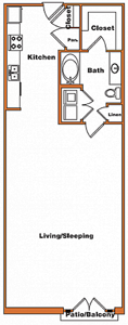 Loft-6 - 0 Bdr / 1 Bath - 893 Sq. Ft.*